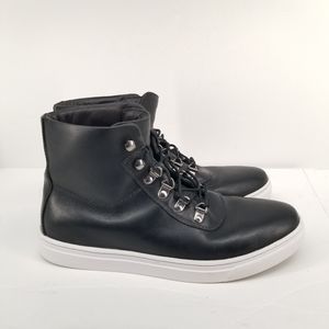 B49 Rare HELM Boots Men's Lace-up Black Leather Sneaker Boots - Cole -Size 9